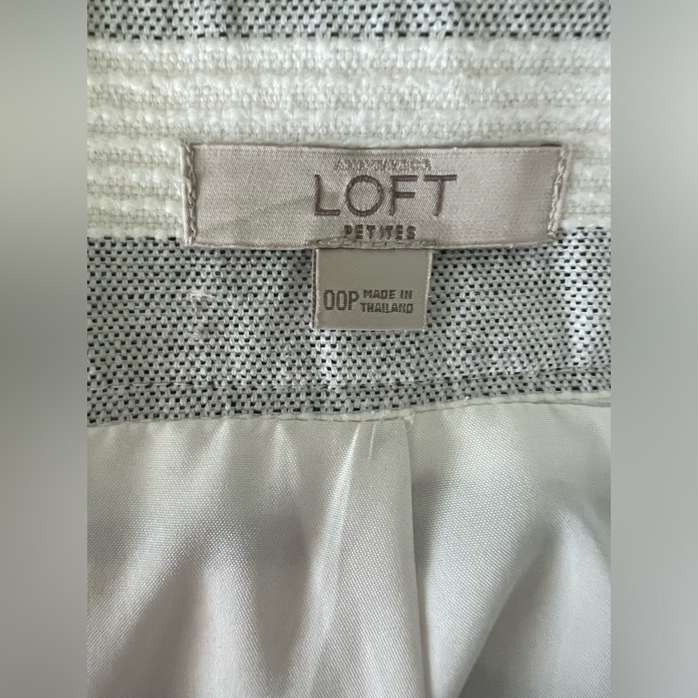 Loft 00P pencil skirt striped gray and white - Picture 2 of 4